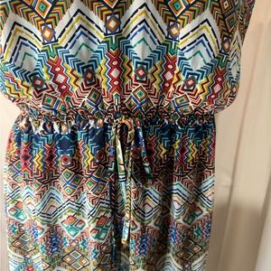 Enfocus Studio Womans Geometric Print Sleeveless Casual Dress Size 16W